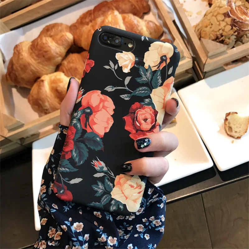 Твердый чехол для телефона с розовым цветком iPhone 7 Plus 8 8Plus 6 6s 6Plus s X XR XS Max |
