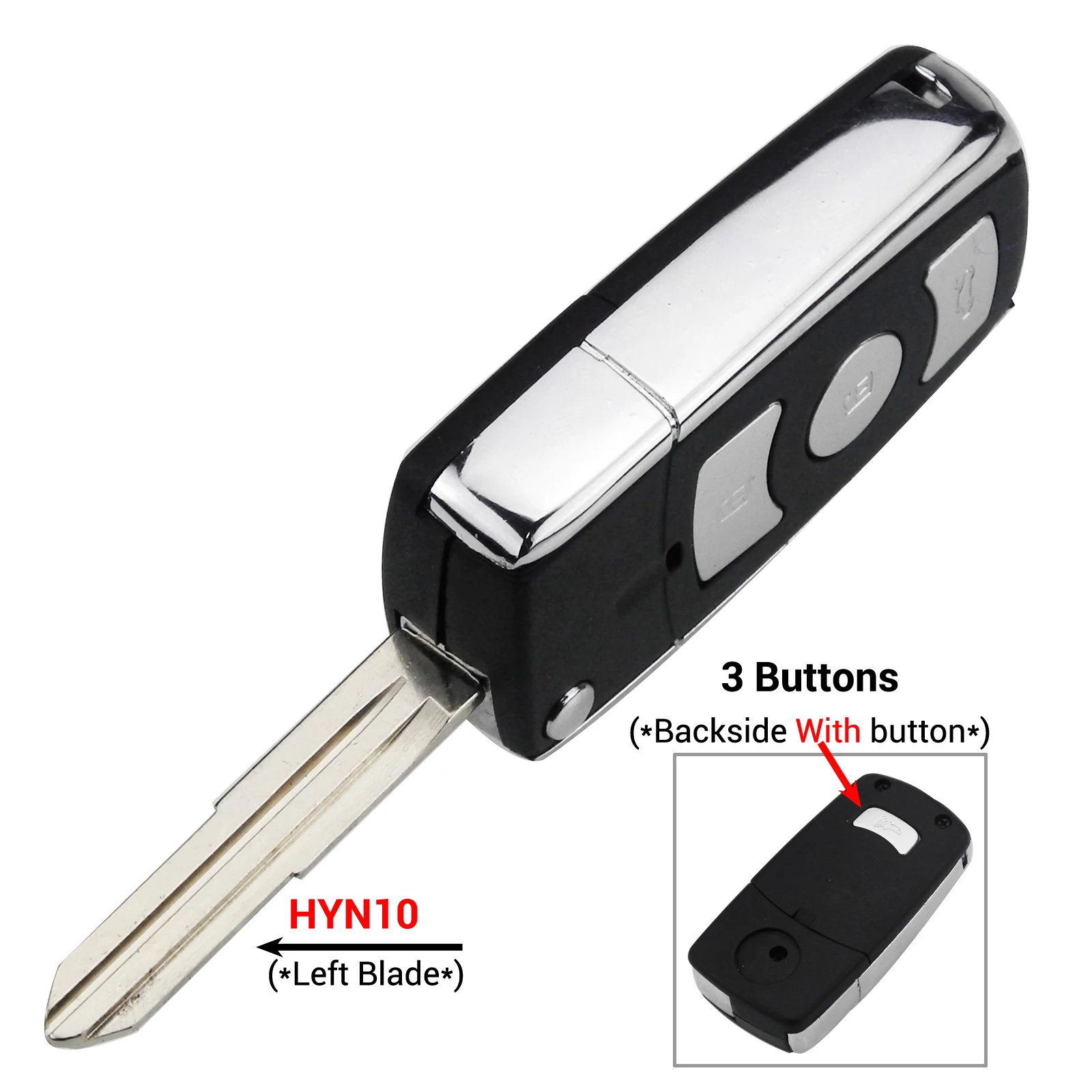 HYN10 4Button Jinyuqin 3/4 Кнопка модифицированный флип-пульт дистанционного ключа автомобиля чехол для Kia hyundai Elantra Sonata Genesis Santa Fe Accent Coupe Tucson - Number of Buttons: HYN10 4Button