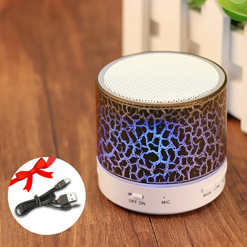 GETIHU беспроводной портативный Bluetooth динамик мини светодиодный музыкальный аудио TF USB FM стерео звук динамик для телефона Xiaomi Колонка для компьютера - Цвет: Black
