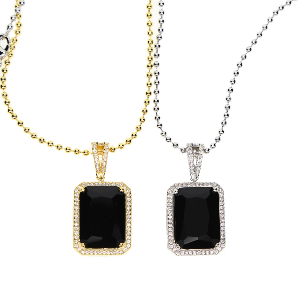 Ожерелье с крупным камнем микрозакрепкой серебряное ожерелье подвеской из