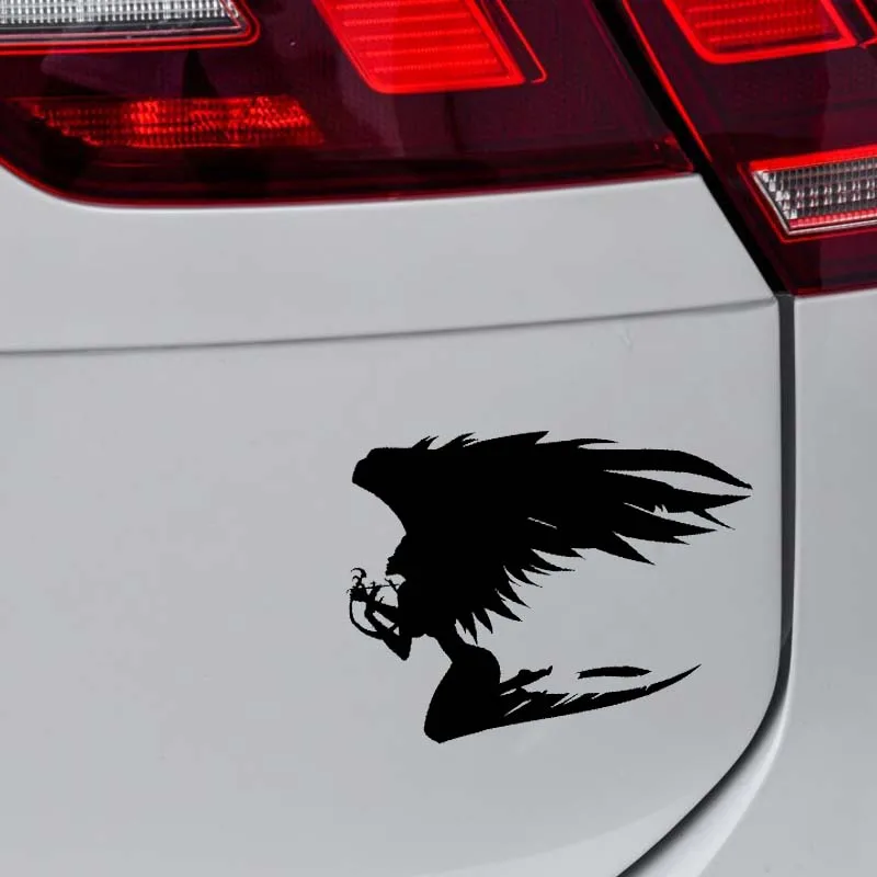 

YJZT 13.7*11CM Smart Angel Kneel Playing Cute Silhoutte Design Covering The Body Decal Car Sticker Black/Silver C20-1350