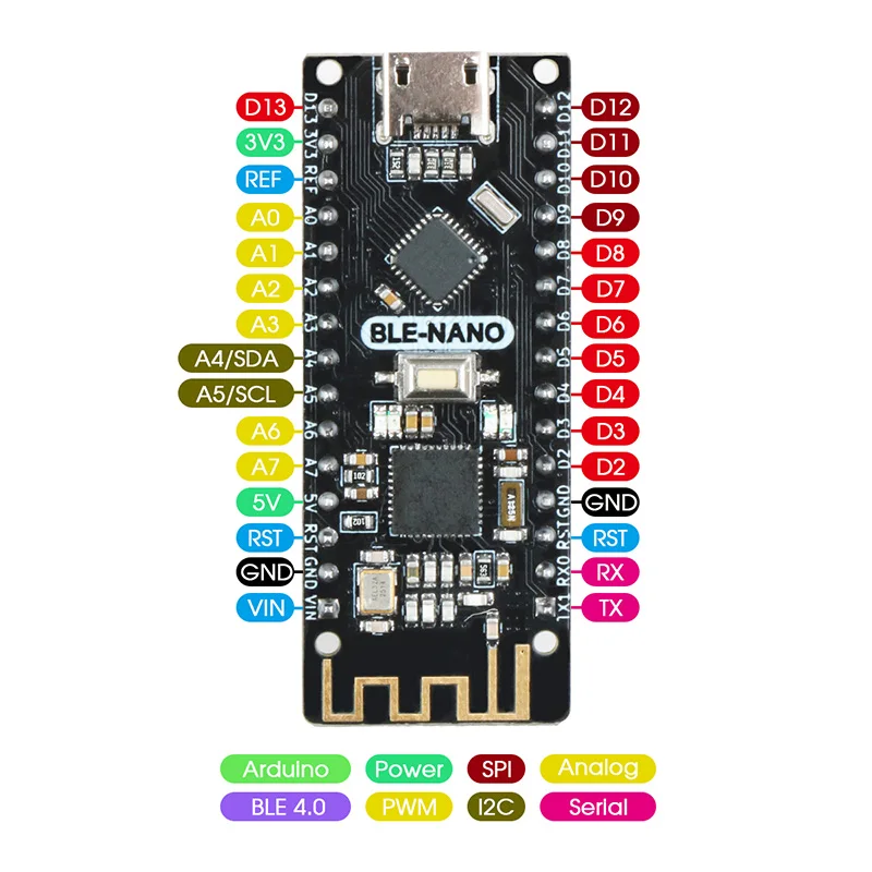 Плата Micro Controller Keywish BLE Nano для Arduino V3.0 Mirco USB встроенный беспроводной модуль CC2540