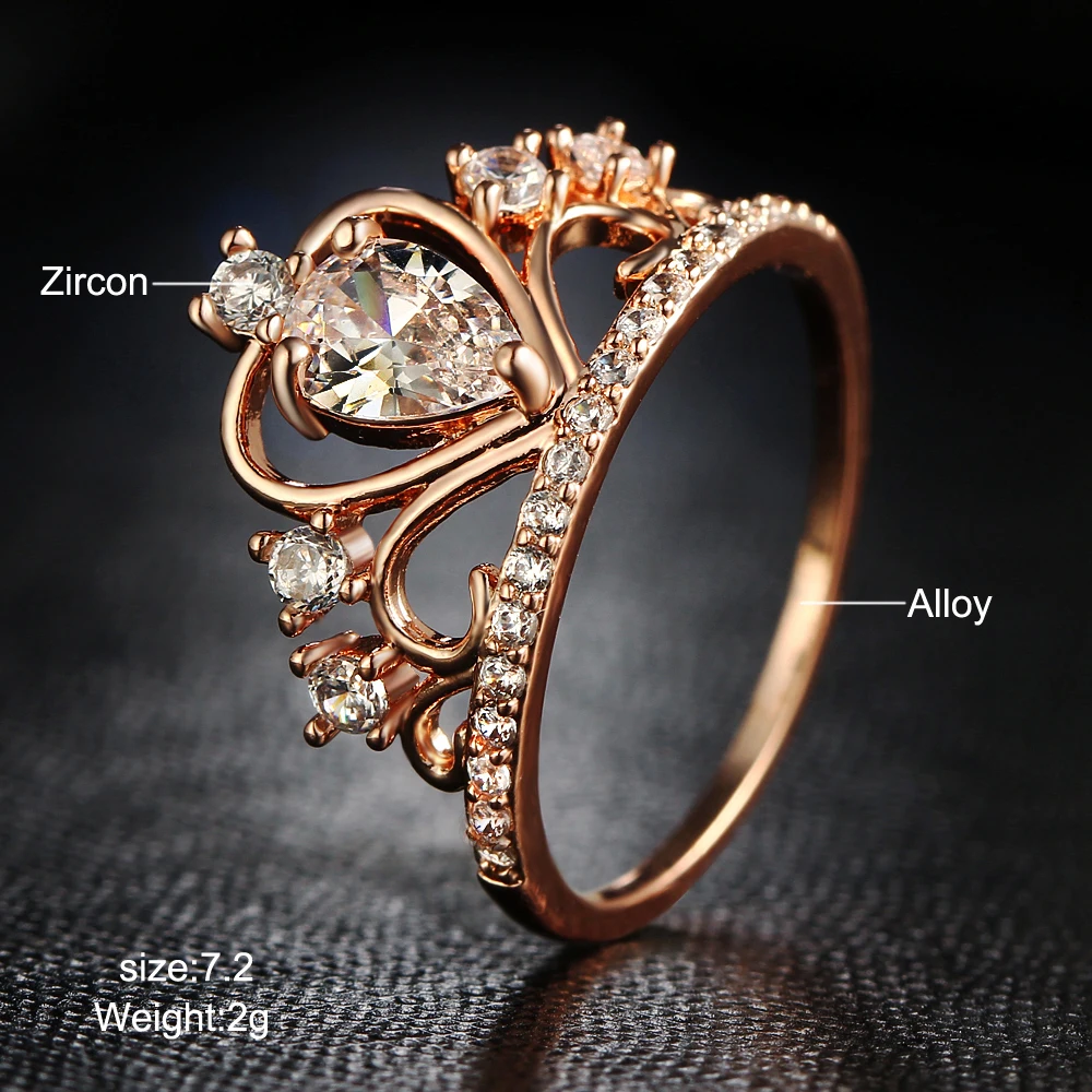 Модные обручальные кольца IF ME с принцессой королевой короной и прозрачным