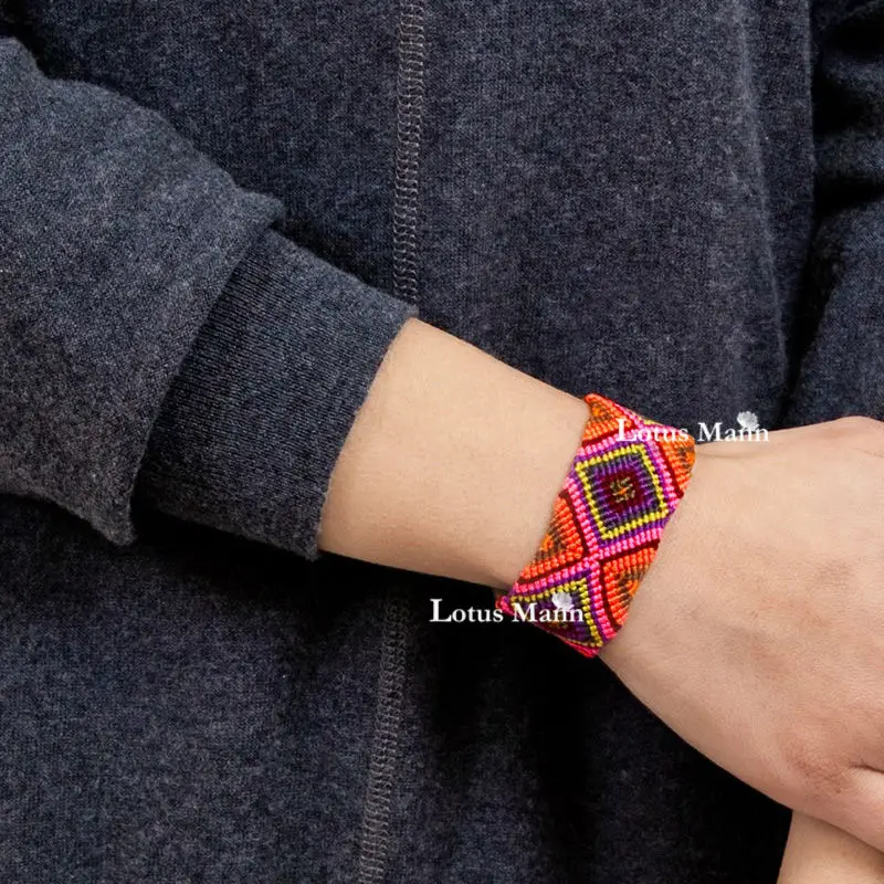 Комбинированный Плетеный Браслет манжета Lotus mann FLAMINGO all about neon|bracelet braceletneon bracelet |