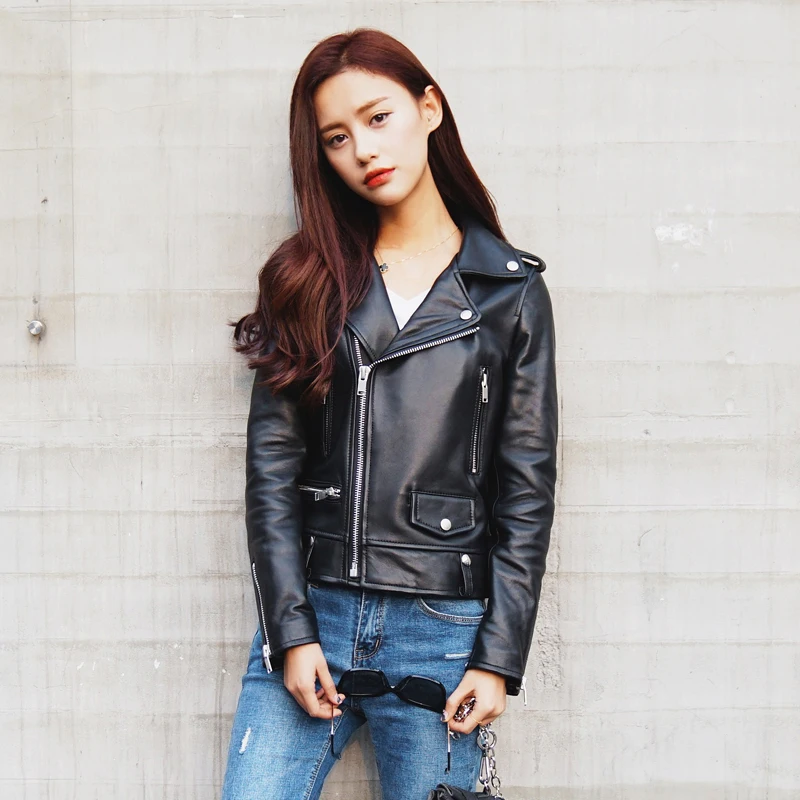 Новинка 2017 модная кожаная куртка для женщин Осень-зима повседневная с длинным
