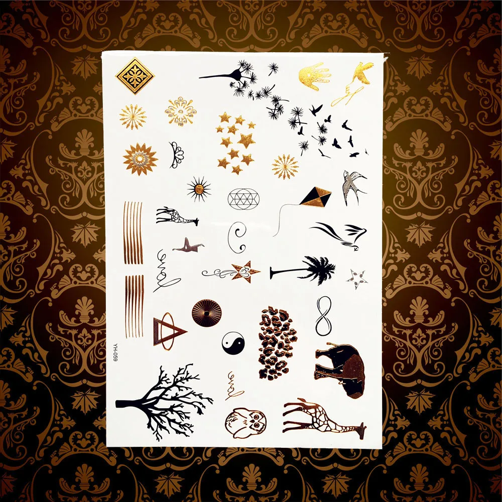 Временные татуировки мужские серебристые синие 1 шт. наклейки для женщин