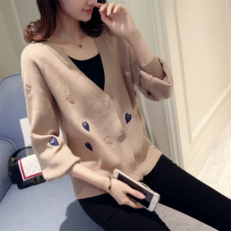 

Embroidered Cardigan Sweater female 2019 New Women's Spring Short Knit Jacket Women Spring and Autumn Slim Casual Tops A1369