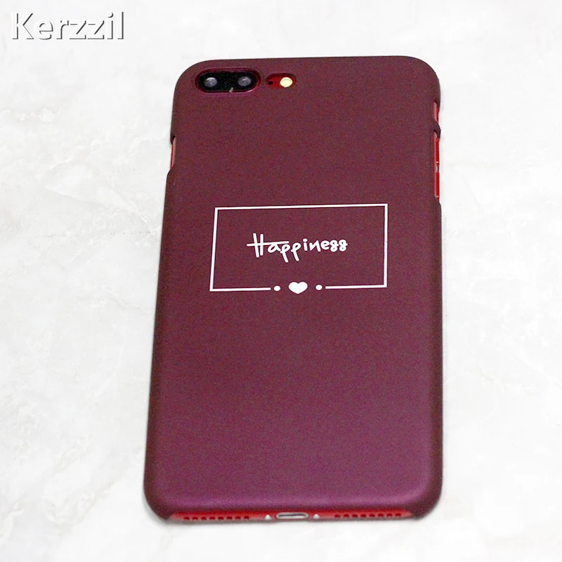 Kerzzil Письма моды простой чехол для iphone 7 6s 6 с надписью Жесткий Чехол Plus половины