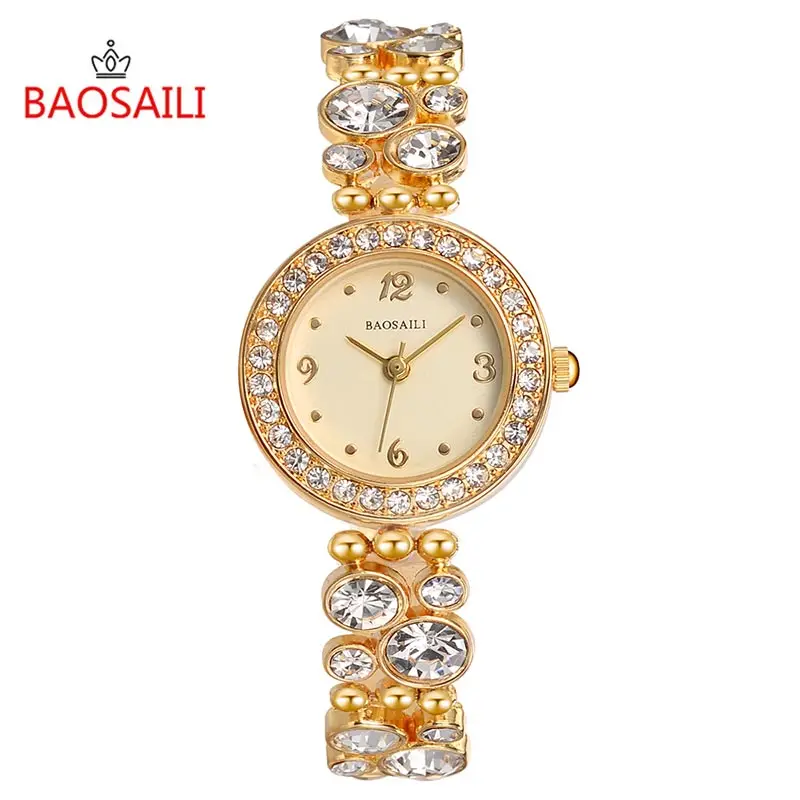 B 8209 BAOSAILI японский кварцевый механизм часы браслет сверкающие бриллианты женские