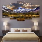 Картина на холсте, Настенная картина, домашний декор, 5 шт., небесный лед, горное пастбище, природный пейзаж для гостиной, плакат, рамка