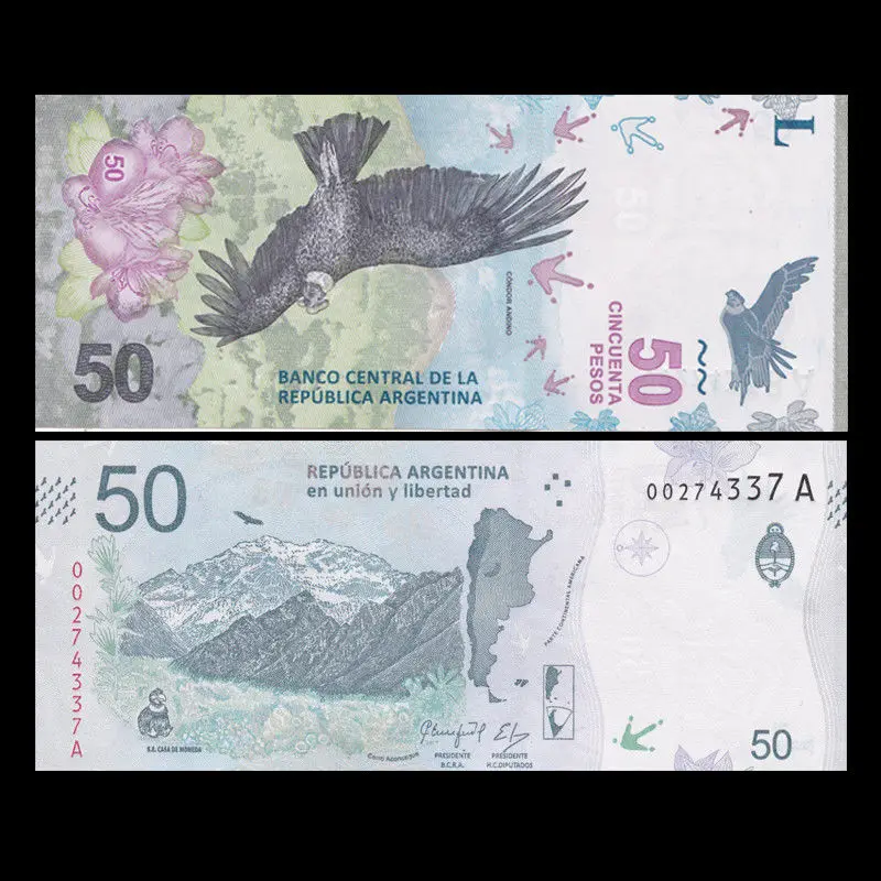 Набор из 2 предметов 20 50 песо 2017 2018 P-NEW новый дизайн Америка животное UNC подарок