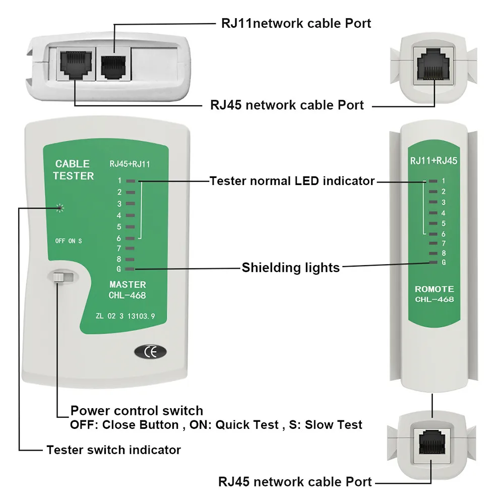 Тестер RJ45 сетевой телефонный кабель тестер RJ11 RJ12 RJ45 CAT5 Cat5e Cat6 Cat7 Ethernet LAN Кабельный тестер инструменты сетевой инструмент