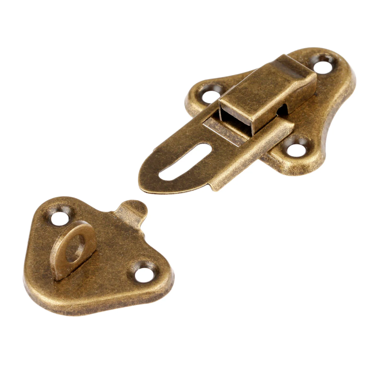 DRELD 2Pcs Antique Brass Latch Furniture Jewelry Box Hardware Gift Suitcase Buckles Toggle Hasp Catch Clasp 55*33MM | Обустройство