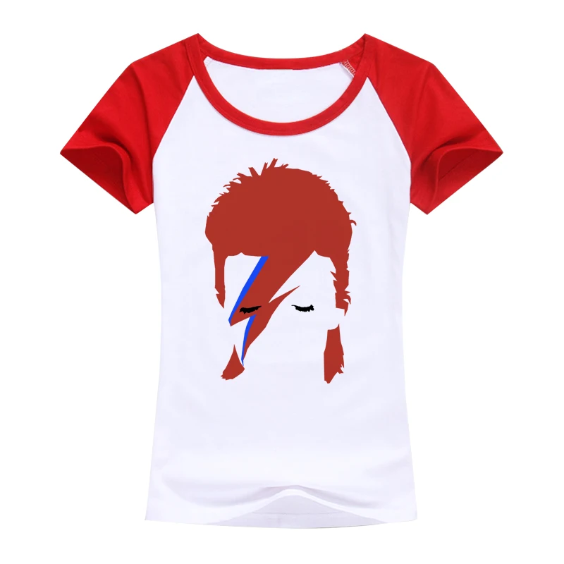 Панк Женская футболка 2016 рок Боуи Давид tumblr Ziggy Stardust хорошее качество Брендовая