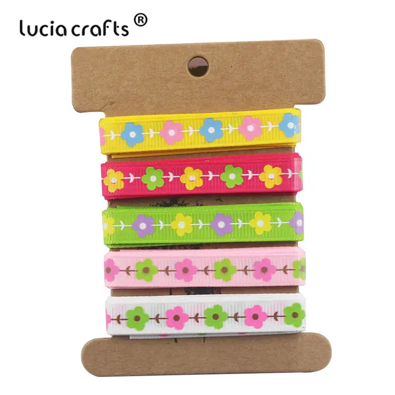 Lucia crafts, 5 лет/6 лет, 3/8 дюйма, 10 мм, лента в горошек с цветочным принтом, лента для упаковки, бант для волос и аксессуары для шитья R0301