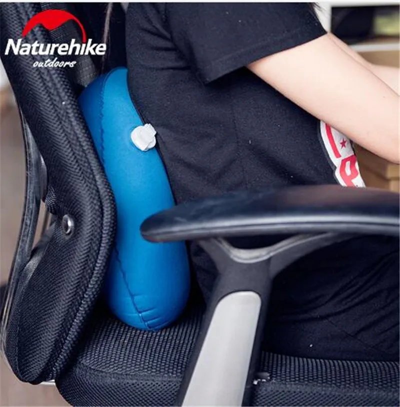 Ультралегкая надувная дорожная подушка NatureHike Пляжная Шейная для отдыха на