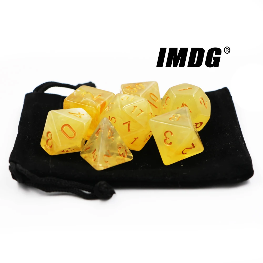 IMDG 7 шт./компл. креативные RPG игровые кубики многогранные Акриловые Кубики DND
