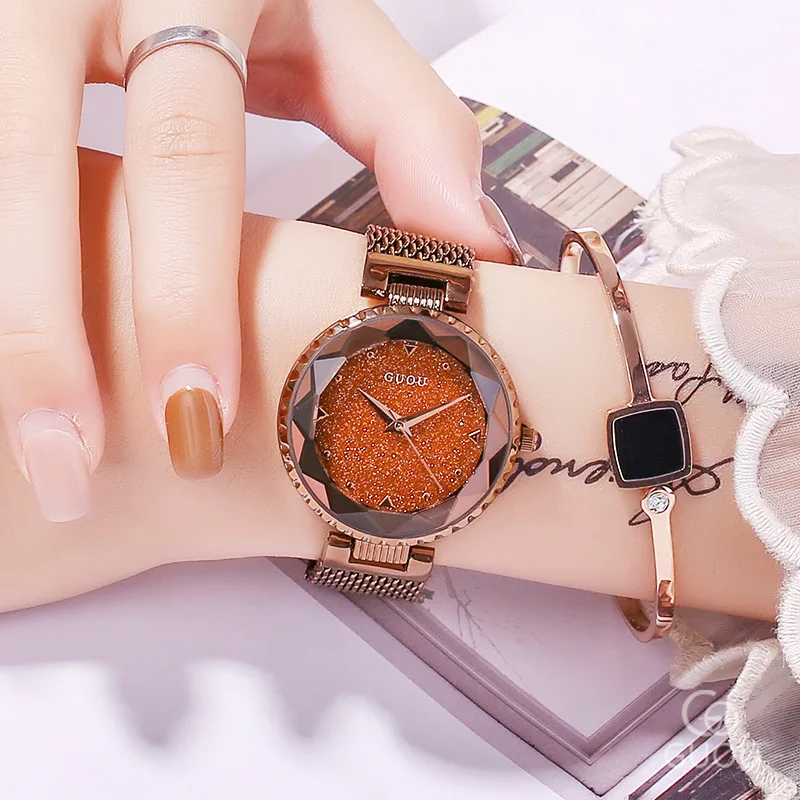 Top Brand Rose Gold Quartz Watches Women Stainless Steel Wristwatch Clock Luxury Ladies Crystal Watch Dress Watch montre femme enlarge