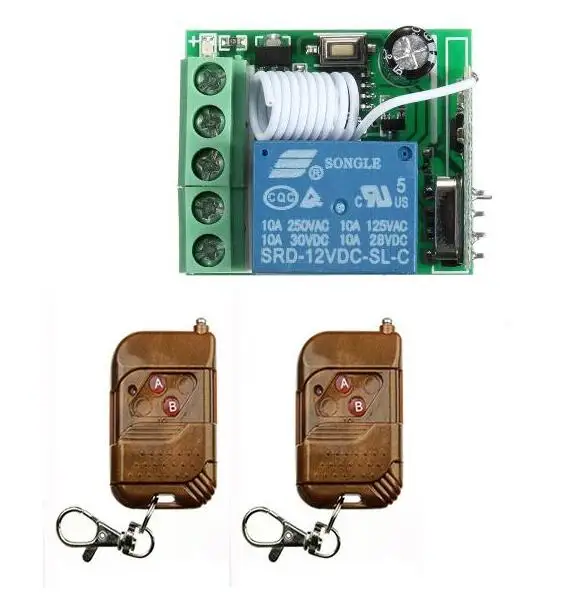 universal 433mhz/315m DC 12V 1CH RF Wireless Relay Remote Control Switch Transmitter &amp Receiver garage door / window /lamp |