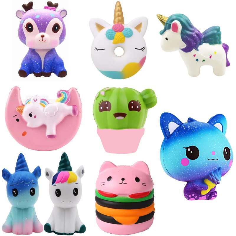 Buy PU Unicorn bear Animals Squishy jumbo cute Slow Rising Kawaii Squish Toy for Kids anti Stress Reliever Decompression Squeeze toy on
