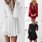 Женское Кружевное облегающее коктейльное платье, женское Бандажное платье, пикантное вечернее платье с длинным рукавом, vestidos mujer verano