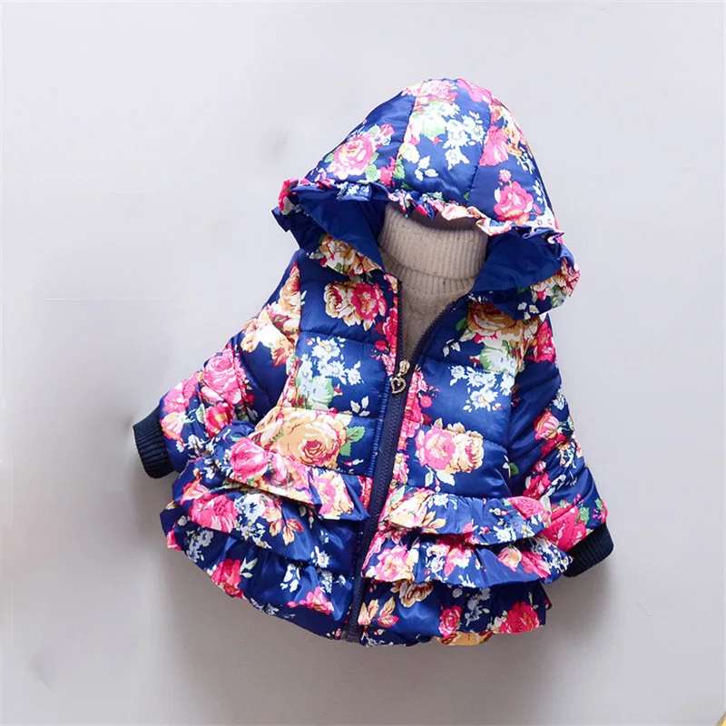 Детская теплая куртка Bibicola хлопковая с капюшоном для девочек на зиму|coat kids girls|warm