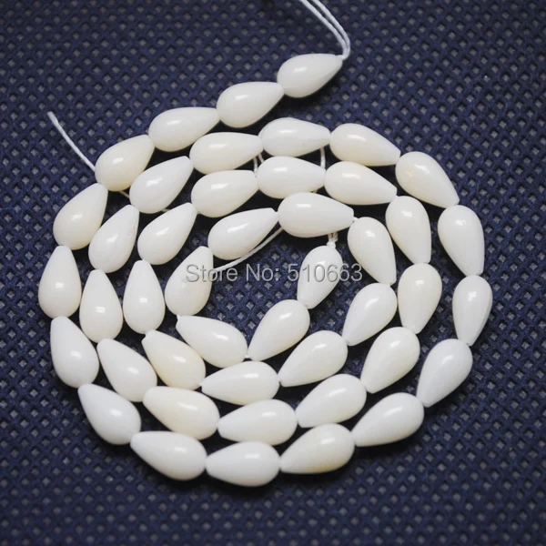 

2 Strands=88 Pieces/Lot, White Coral, Dropwater Shape Of Coral Beads,Size: 5x8mm