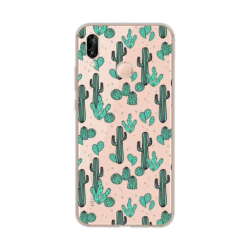 ciciber Phone Cases for Huawei P20 P8 P9 P10 Mate 20 10 9 Lite 2017 X Pro Soft TPU Back Cover P Smart 2019 Cactus |