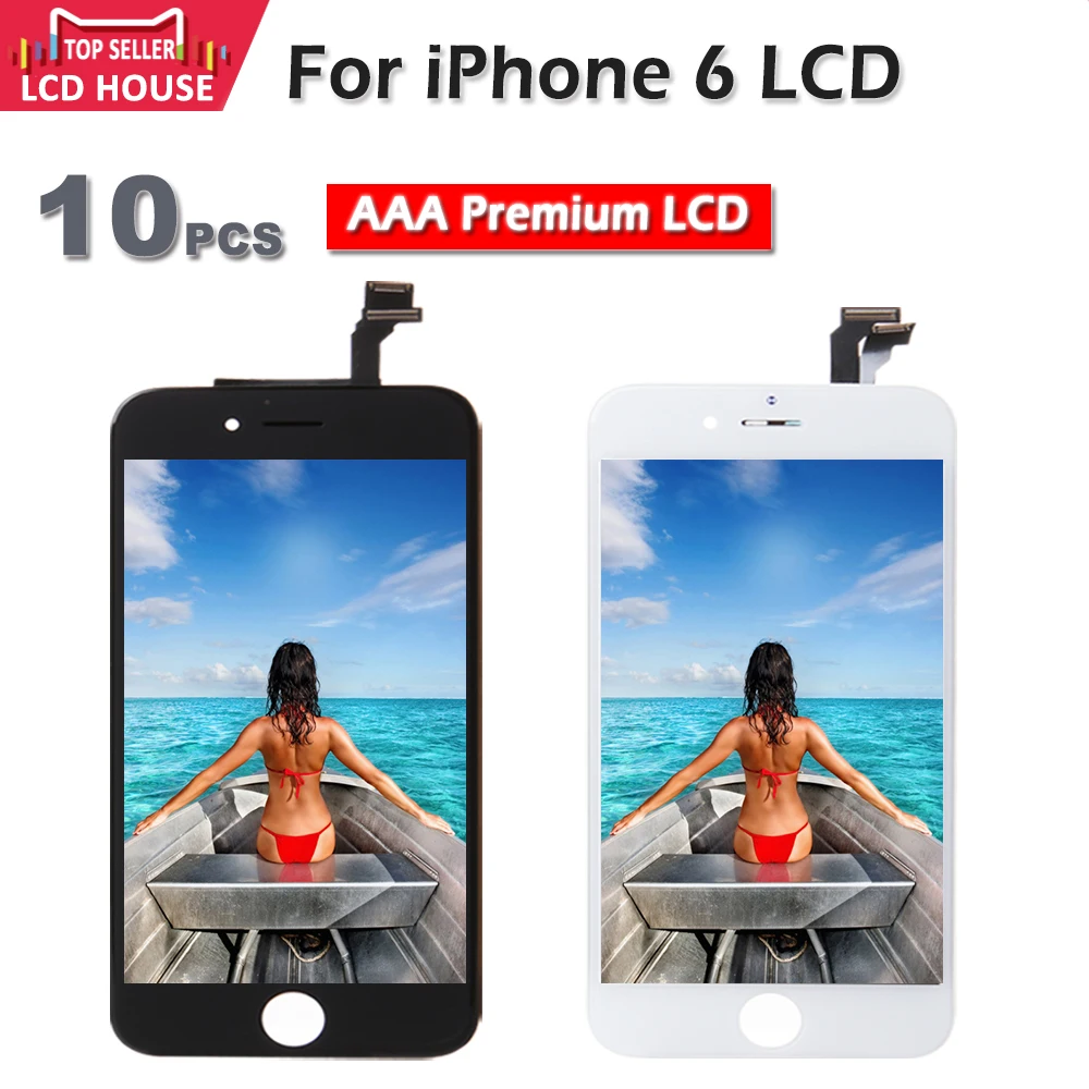 Pantalla LCD para iPhone 6, montaje de pantalla t&aacute;ctil de repuesto, 10 unids/lote, env&iacute;o por DHL-0