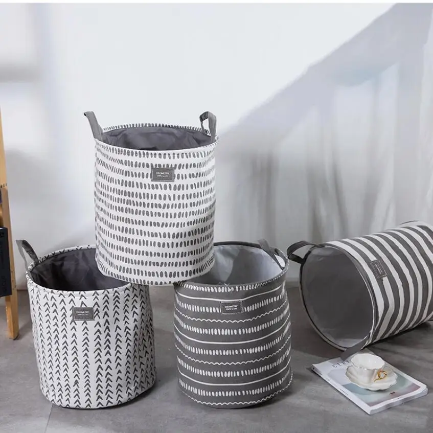 

EVA Thick double layer stripes Laundry Hamper Clothes Storage Baskets Home decoration storage barrel kids toy organizer bucket