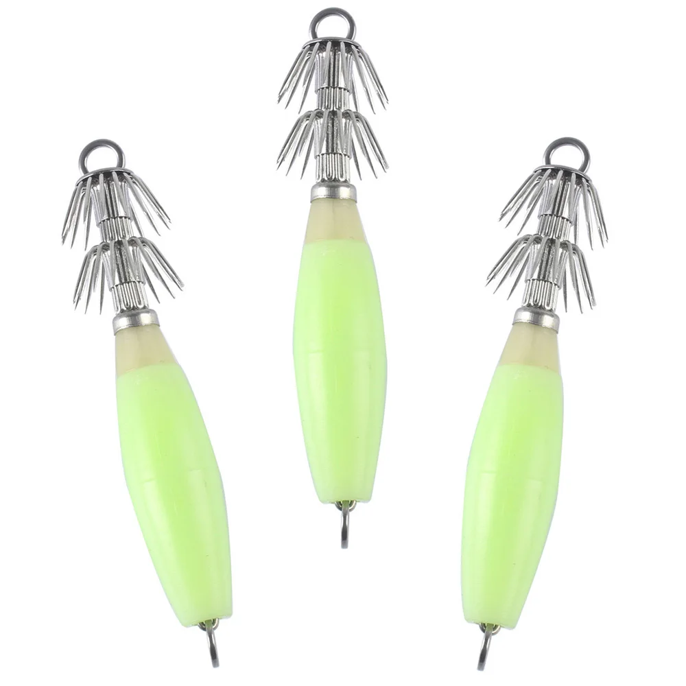 

5Pcs/lot New Luminous Simulation Fishing Tackle Lures Squid Jig Lures with Hook 16g Fish Hook