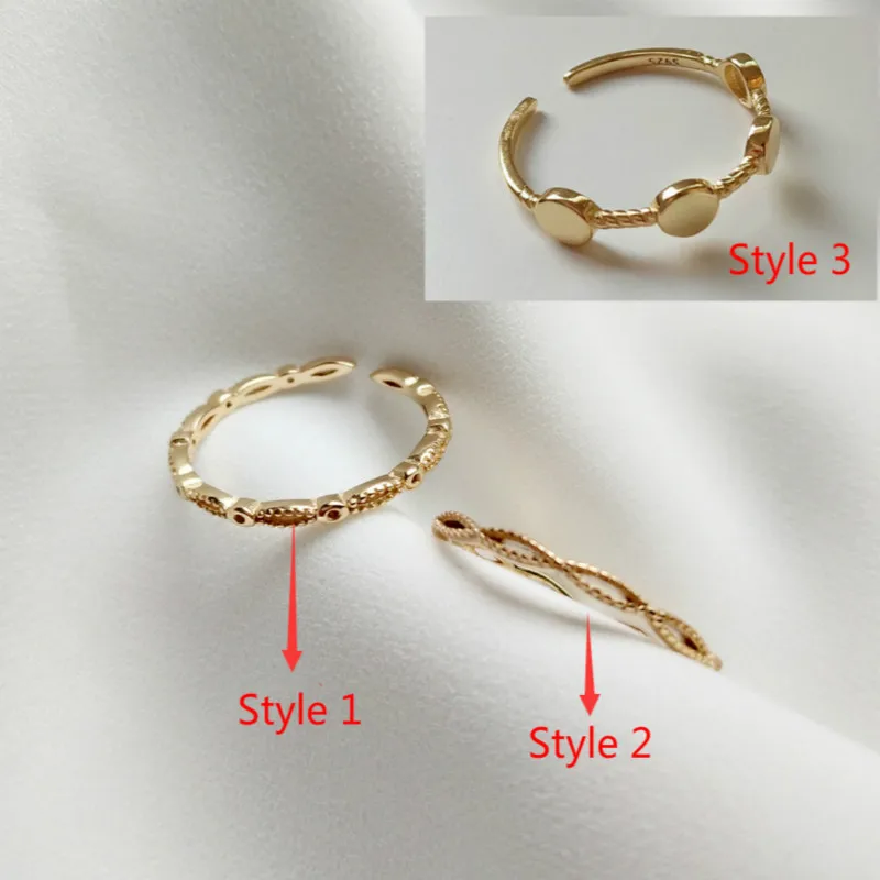 

Gold Color Wedding Rings 925 Sterling Silver Rings for Women Engraver Hollow Female Ring Simple Slim Adjustable Ring Jewelry