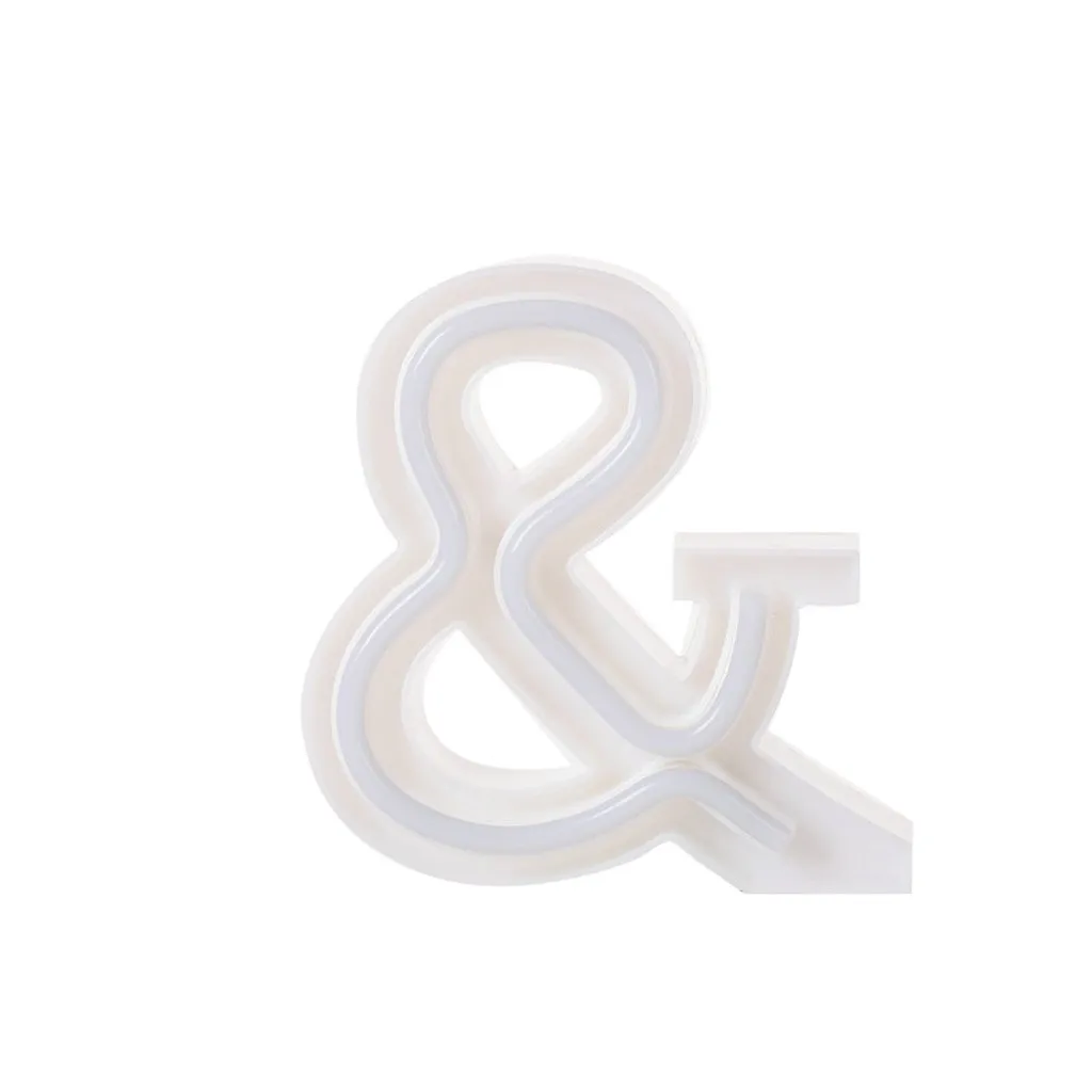 LED USB Letter Lights Light Up White Plastic Letters Standing Hanging A-Z symbol decorative letters holiday led night lights