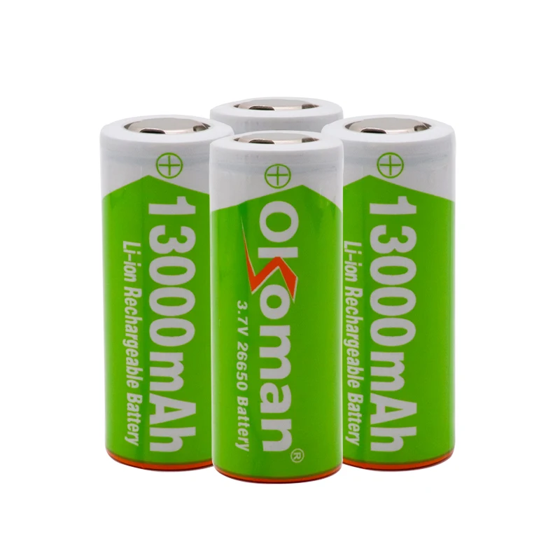 Okoman 3 7 V 26650 батарея 13000mAh литий-ионная аккумуляторная для светодиодного фонарика