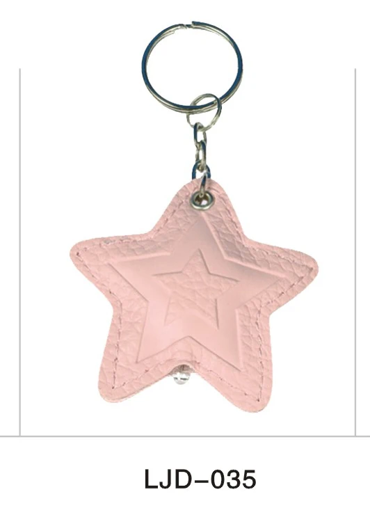 Пятиконечная звезда PU кожаный брелок мини светодиодный фонарик брелок|keychain