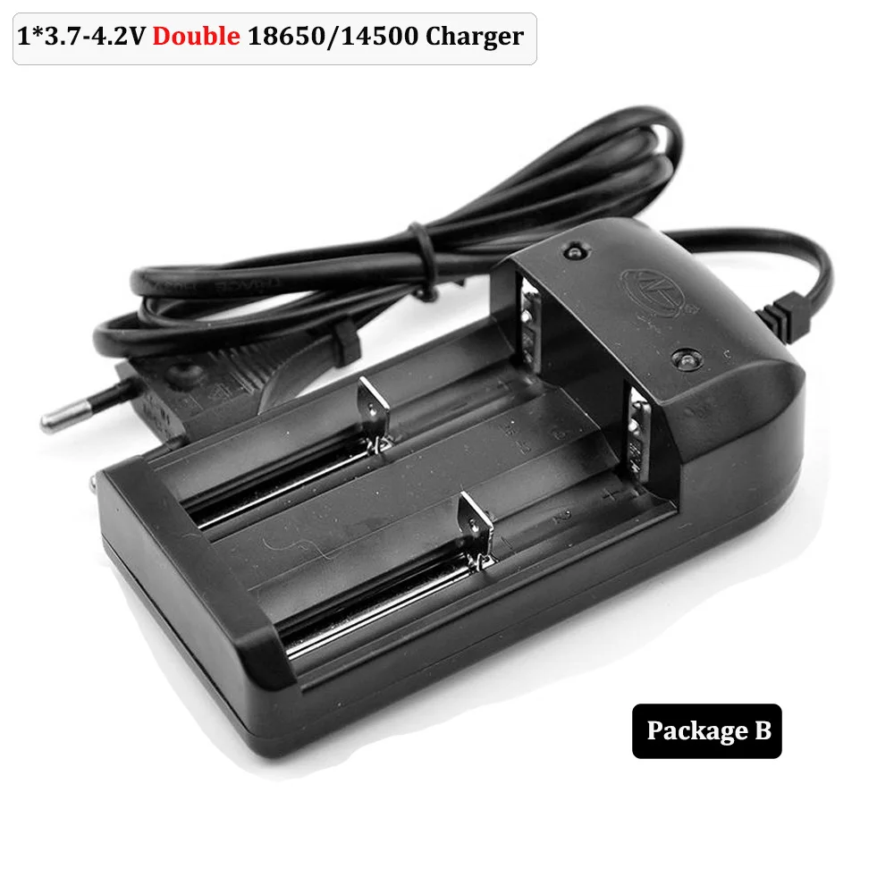 Double Charger 18650 14500 10440 Зарядное устройство 3,7 V-4,2 V Перезаряжаемые литий-ионный Батарея+ ЕС/США Разъем для фонарь и для фары 50 - Испускаемый цвет: Double Charger