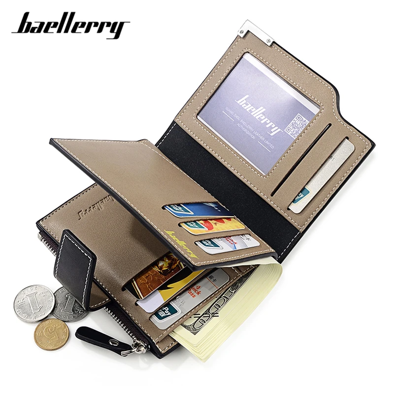 Baellerry деловой держатель для карт кошелек мужчин на молнии многофункциональный