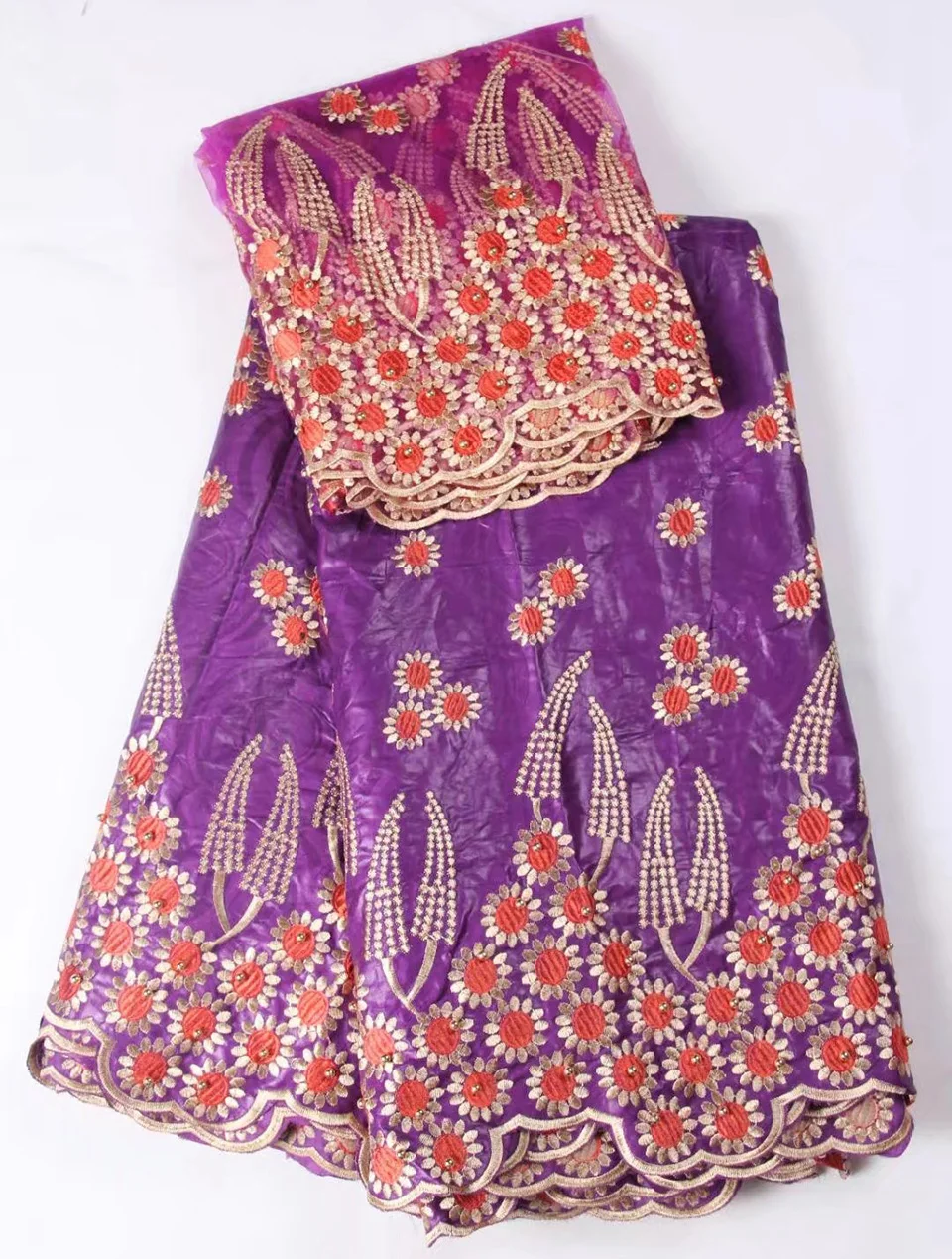 Последние Базен Riche Getzner комплект 5 ярдов Африканский кружевная ткань с 2