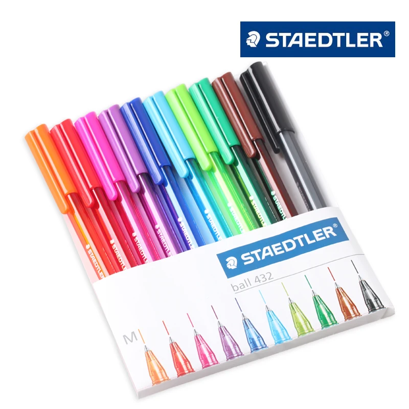 

10PCS Germany STAEDTLER Ballpoint Pen 432 Color Ballpoint Pen Color Refill Set