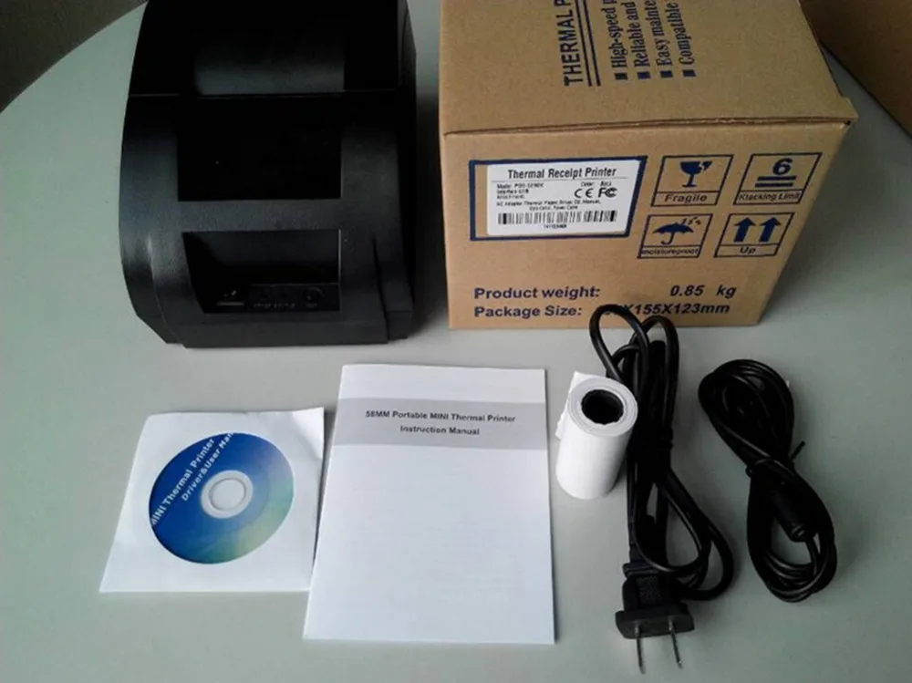 Оригинальный ZJ 5890F термопринтер с USB интерфейсом Pos чековый принтер термопечать