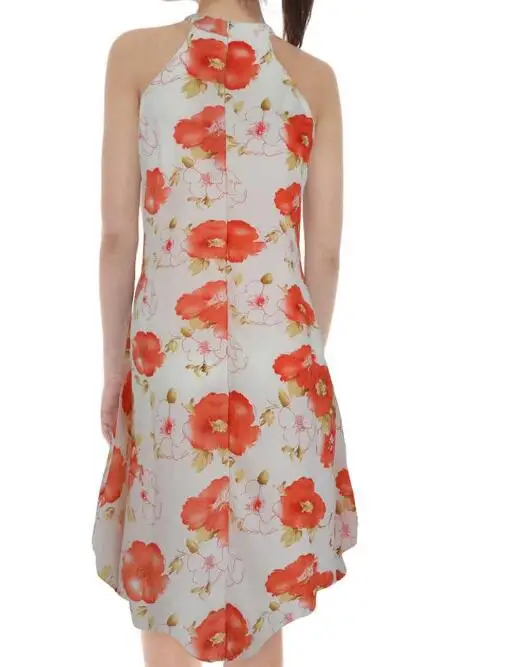 В винтажном стиле С v-образным вырезом Цветочный принт шифоновое платье для