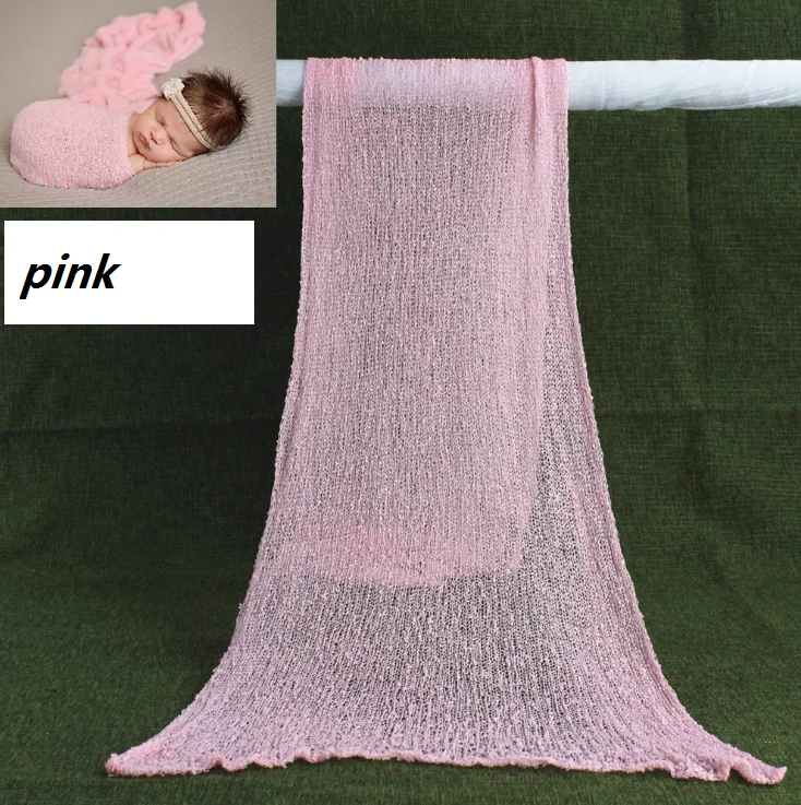 pink Новорожденный реквизит для фотосессии одеяло хлопковое обертывание растягивающееся детское одеяло пеленание новорожденный фотосессия - Цвет: pink