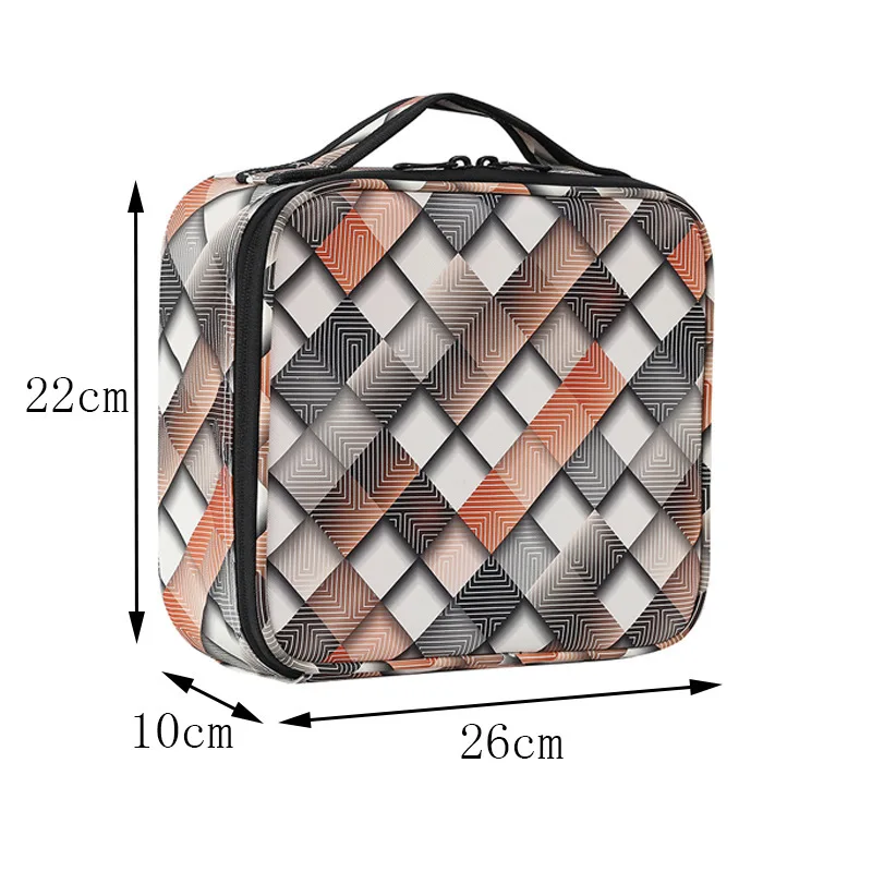 Portable Cosmetic Storage Bag For Women Home Large Capacity Plaid Multi-function Fold Storages Box Makeup Organizer | Дом и сад