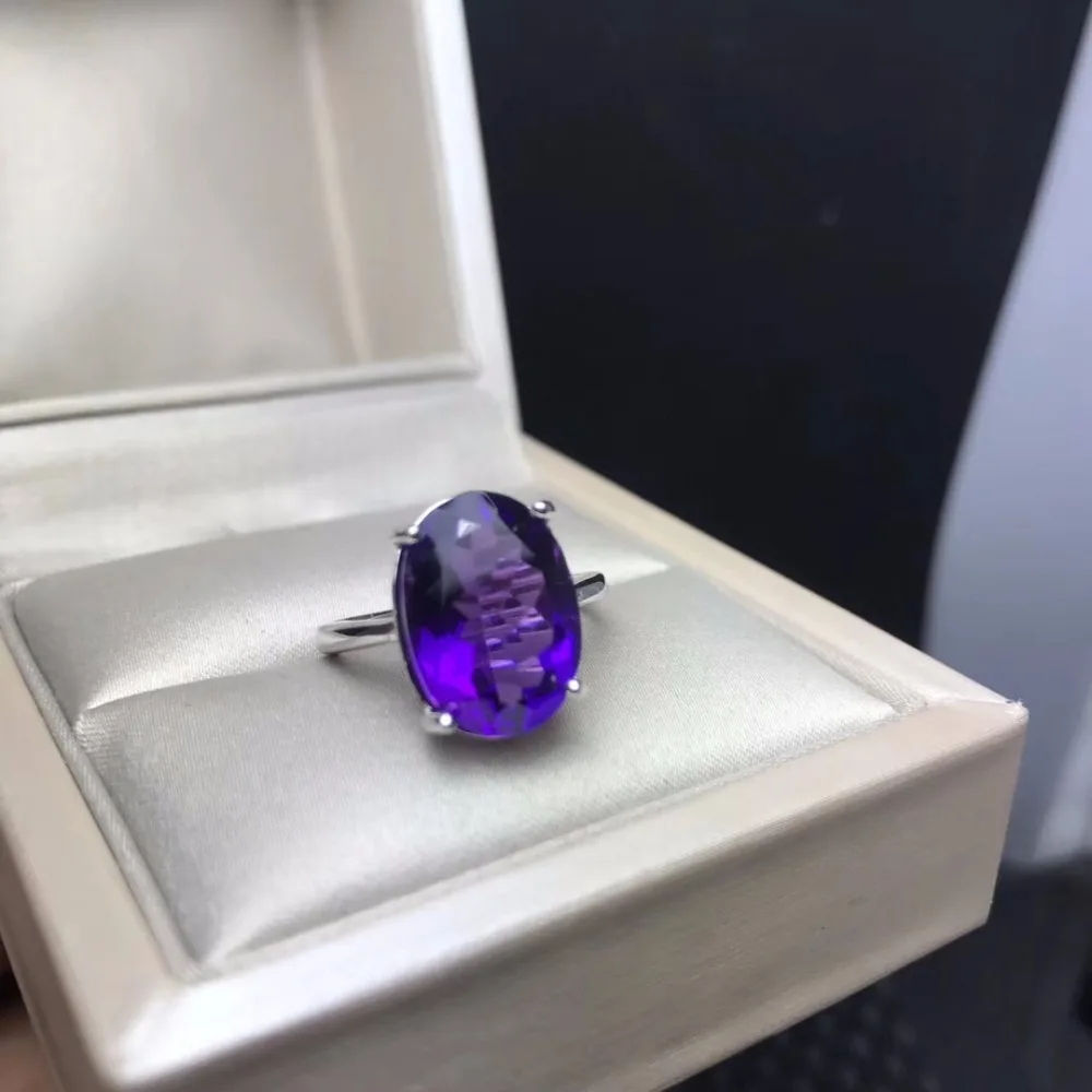 Uloveido 5ct кольцо с натуральным аметистом Стерлинговое Серебро 925 пробы для женщин