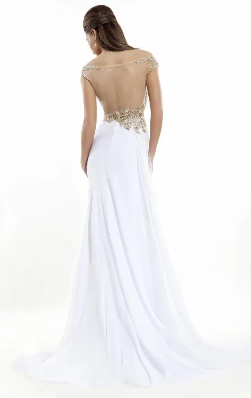 

V-Neck ZAHY Beaded Wine Party Dress Floor-Length Cap Sleeve Chiffon Evening Dress Sleeveless Pleat Court Train Mermaid Vestidos