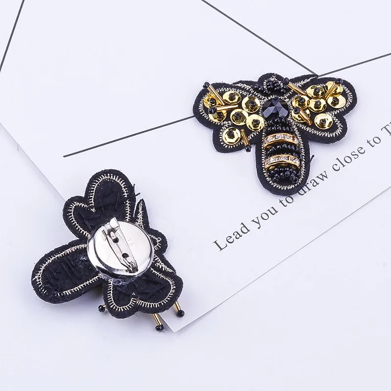 Женская Брошь с вышивкой ALLYES желтая брошь в виде пчел блестками и кристаллами