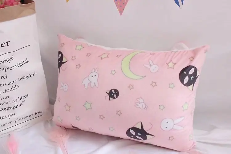 Сейлор Мун мультфильм Луна кошка форма плюшевые мягкие животные милый одиночный студенческий спальный чехол для подушки креативный плюшевый чехол для подушки кукла