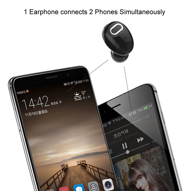 Мини наушники Bluetooth время прослушивания музыки 10 часов гарнитура беспроводные