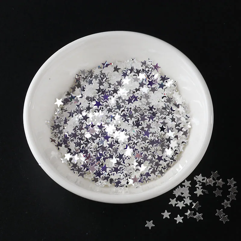 4mm star New10g/сумка High Flash Crystal PET блестки Звезда Сердце Луна Сакура блесток пайетки для маникюра, свадебные конфетти, аксессуары для ногтей - Цвет: 4mm star