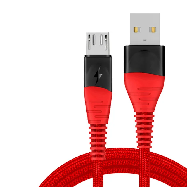 Red Suhach 2.4A микро USB кабель нейлон Быстрая зарядка USB кабель для передачи данных для samsung Xiaomi LG планшет Android мобильный телефон usb зарядный шнур - Цвет: Red